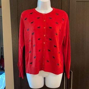 Red Sweater with Scottie Dog Design Petite Large